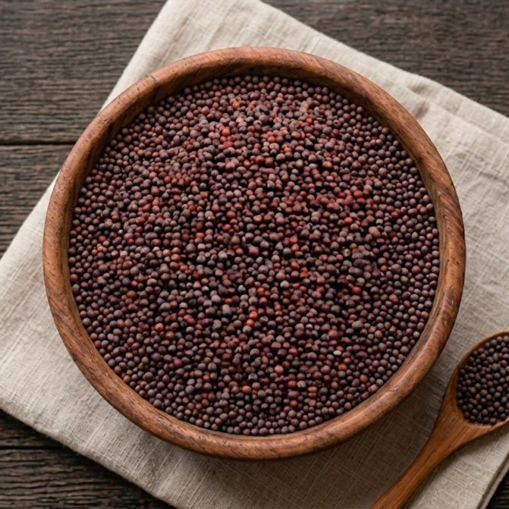 Mostaza marrón grano